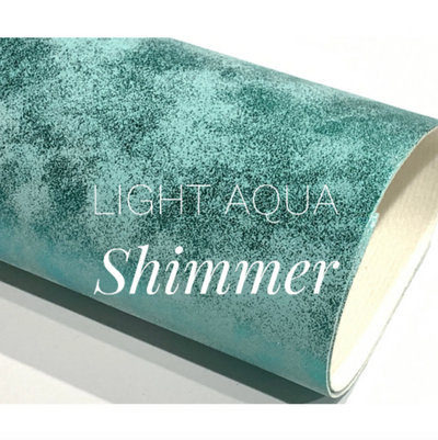 Light Aqua Shimmer Smooth Leatherette