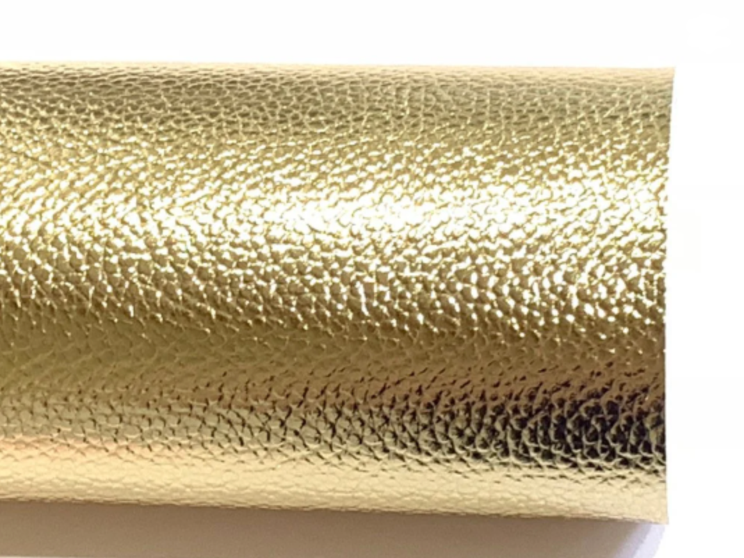 Feuille de similicuir métallisé or pâle 1,2 mm A4