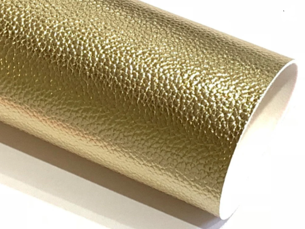 Pale Gold Metallic Leatherette 1.2mm Faux Leather Sheet  A4
