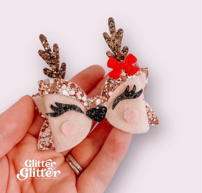 Beauty Blitzen Bow 3” Die Glitter Glitter On The Wall Exclusive