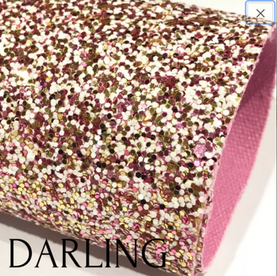Darling Pink White Gold Matching Back Chunky Premium Glitter