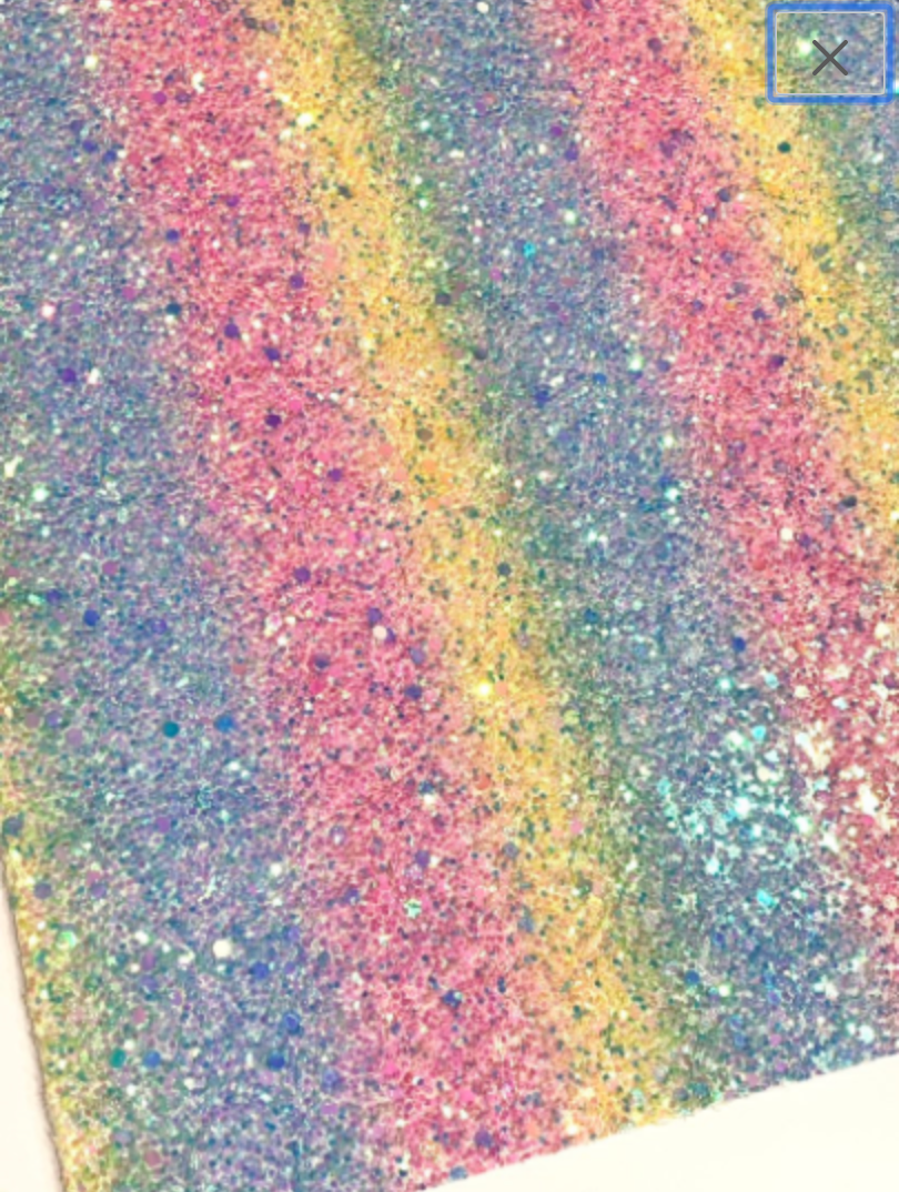 Pale Pastel Rainbow Chunky Glitter Fabric