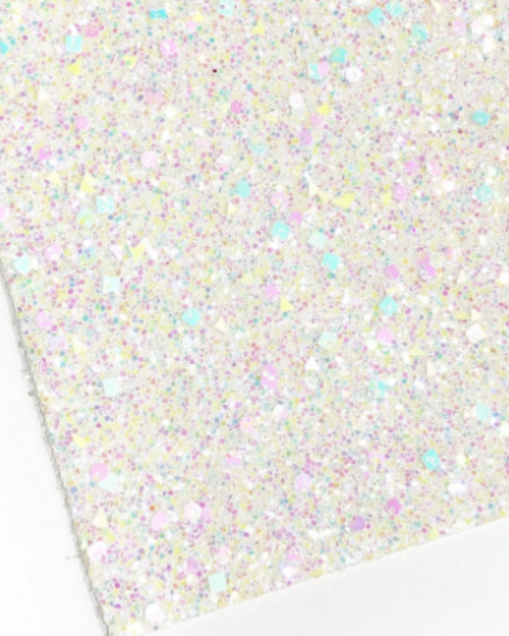 Scattered Gems Chunky Frosted Glitter - White Pastel Flecks