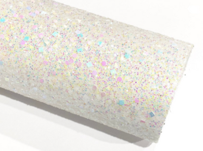 Scattered Gems Chunky Frosted Glitter - White Pastel Flecks