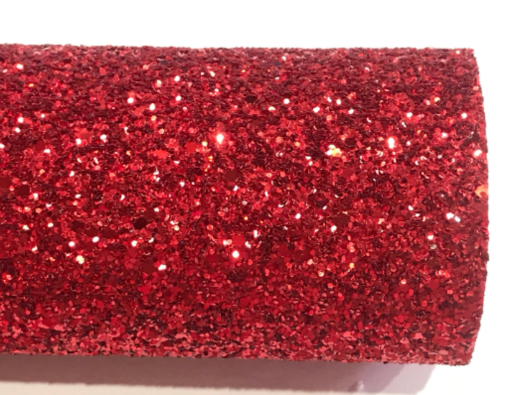 Red Chunky Glitter Fabric Sheet