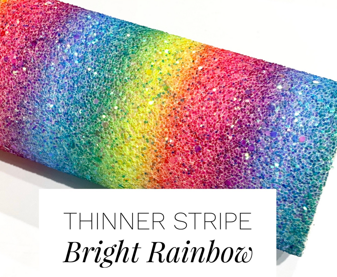 Bright Rainbow Chunky Glitter Fabric