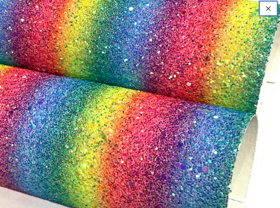 Bright Rainbow Chunky Glitter Fabric
