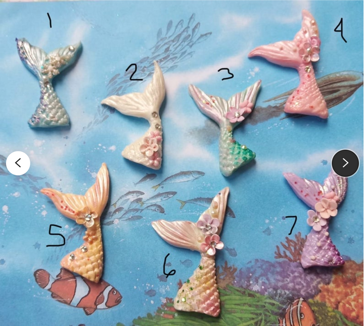 Mermaid Tails Clay Bow Centres