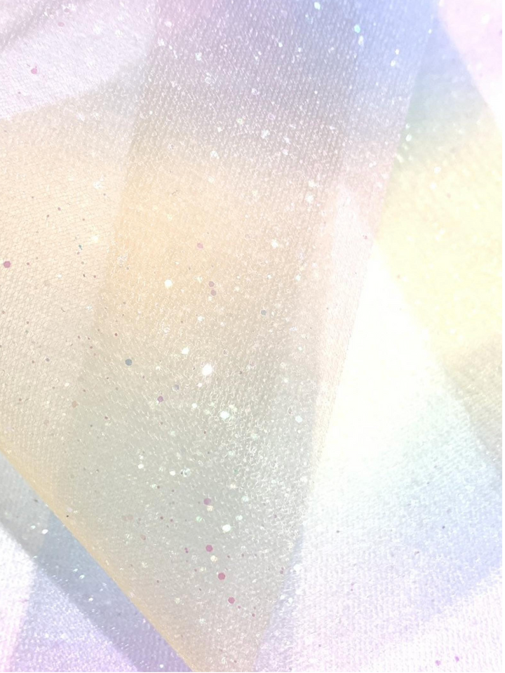 Rainbow Glitter Tulle 15cm x 10Yard Roll