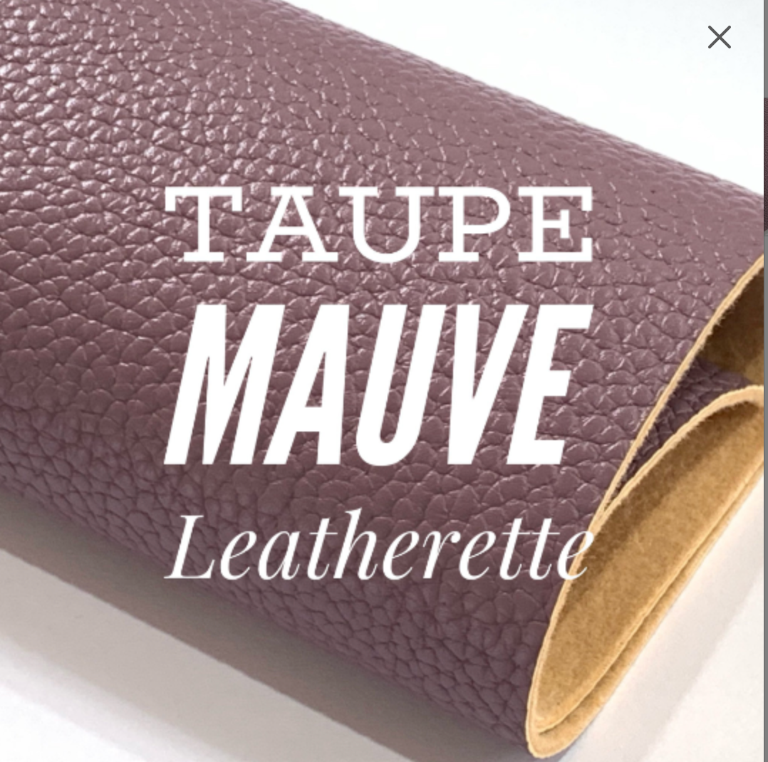 Taupe Mauve Leatherette Fabric Sheet 1.2mm thick