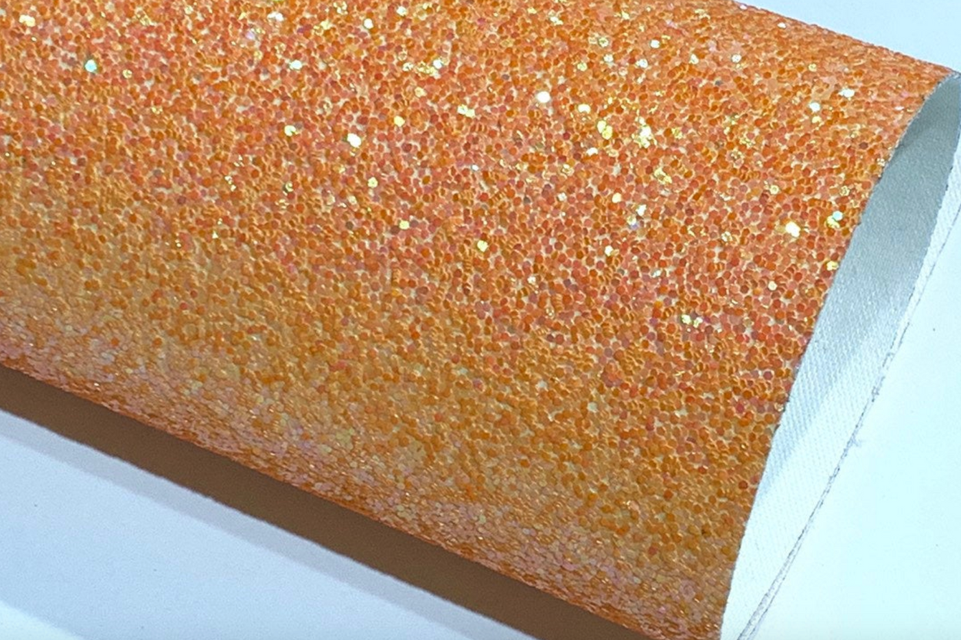 Orange Chunky Glitter Fabric Sheet