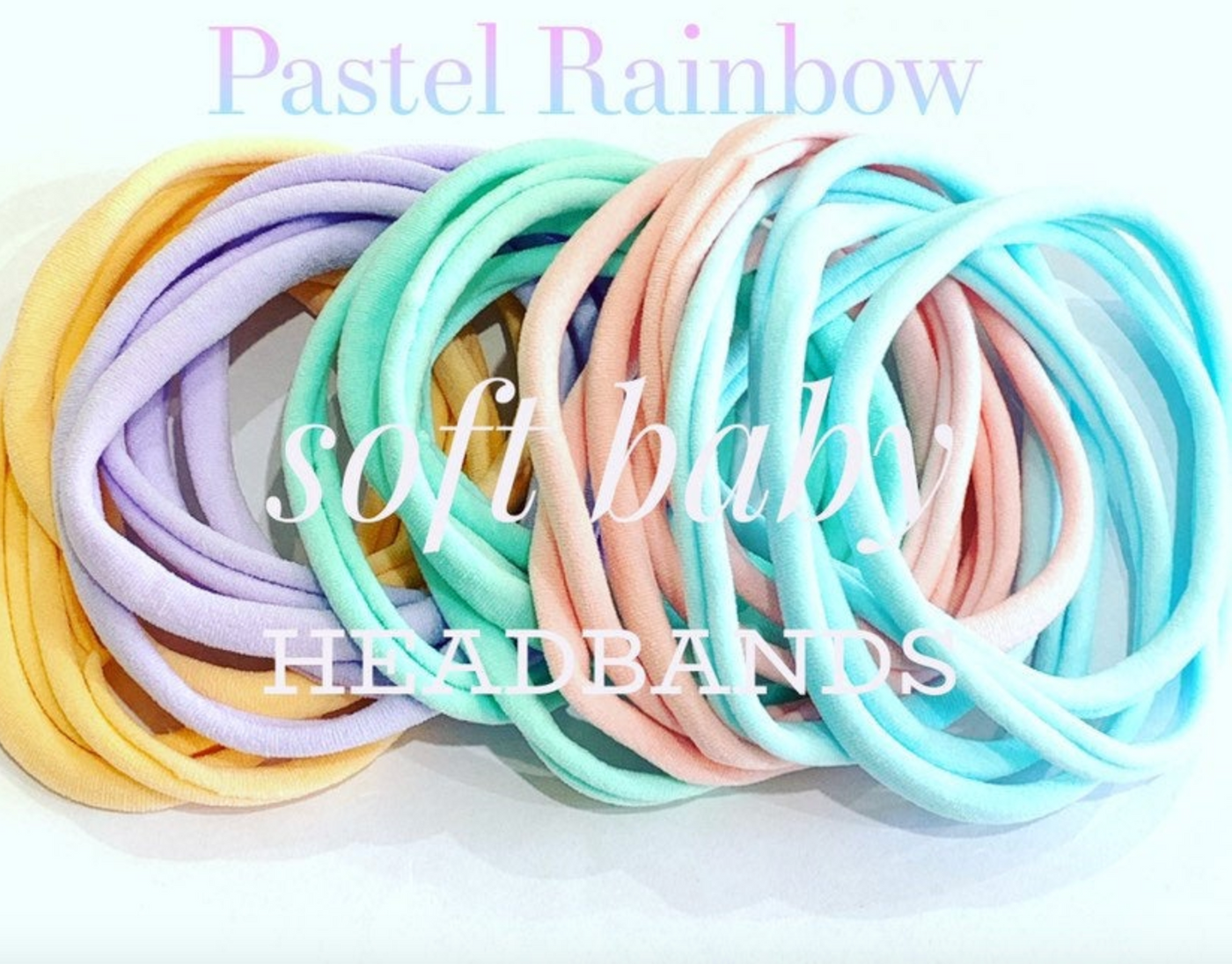 Pastel Mix Nylon Headbands, Soft Nylon Bands, Baby Headbands 25 Lot