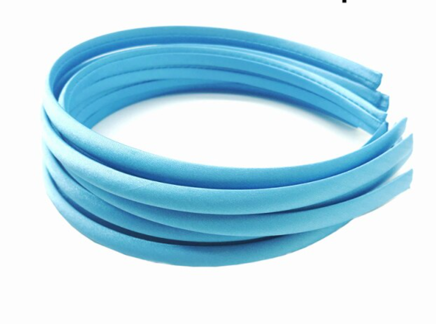 10mm Satin Covered Alice Headbands - 32 Colours