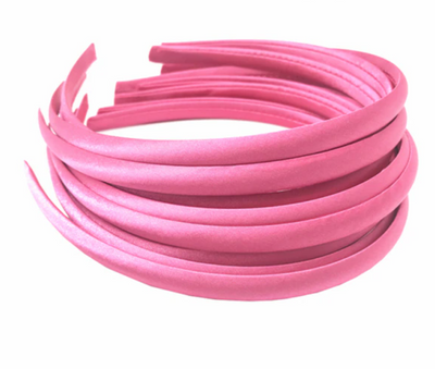 10mm Satin Covered Alice Headbands - 32 Colours