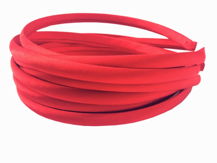 10mm Satin Covered Alice Headbands - 32 Colours
