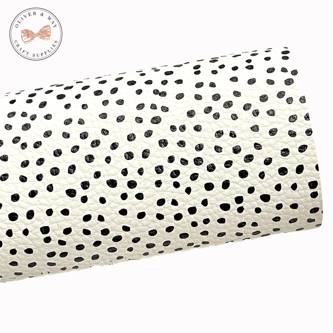 Spotty Dotty Litchi Faux Leatherette  ~ Custom Print Litchi