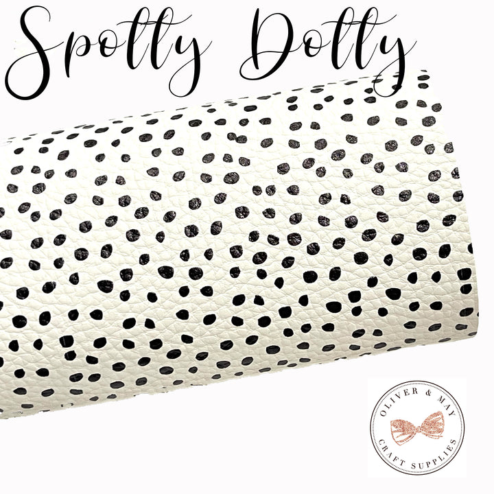 Spotty Dotty Litchi Faux Leatherette  ~ Custom Print Litchi