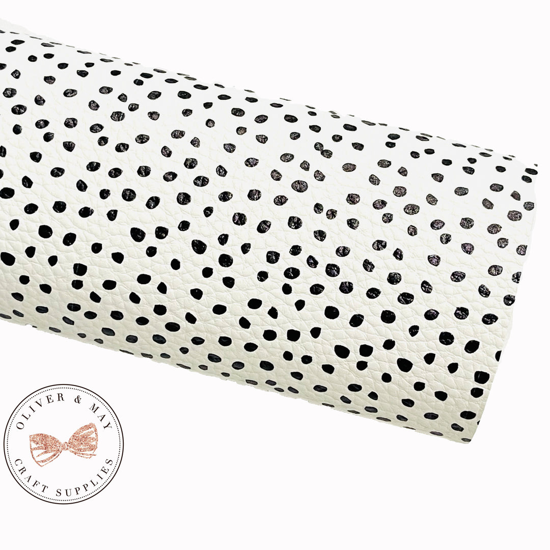 Spotty Dotty Litchi Faux Leatherette  ~ Custom Print Litchi