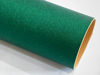Metallic Green Smooth Faux Leatherette Fabric 1.2mm thick