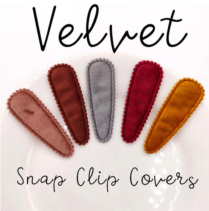 Velvet Snap Clip Covers for 5cm Snap Clips - 4 packs