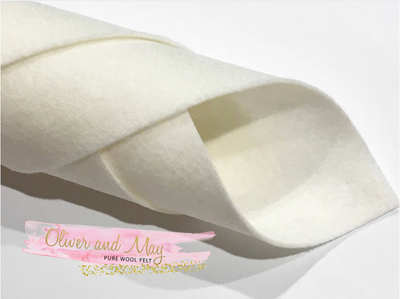 1mm White Merino Wool Felt No. 56 - Now Available in a range of 7 sizes