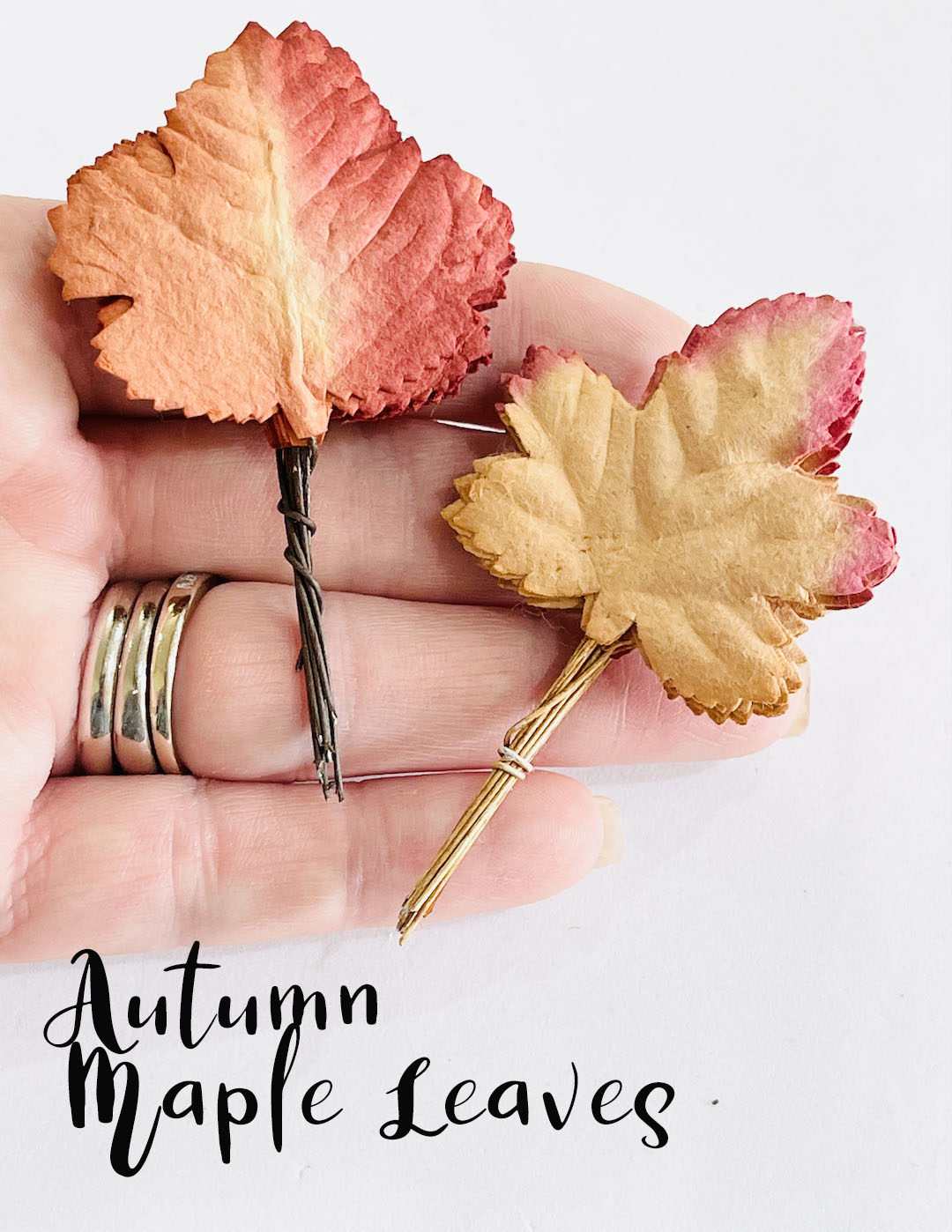 Autumn Maple Leaves -  Mulberry Paper Leaves - 10 pcs