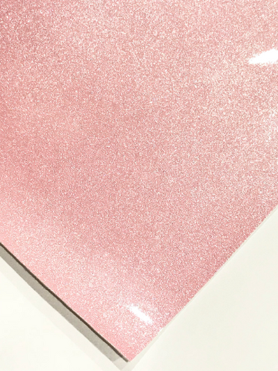Blush Pink Glitter Patent Leather A4 Sheet Mirror Smooth Glitter PU Leatherette