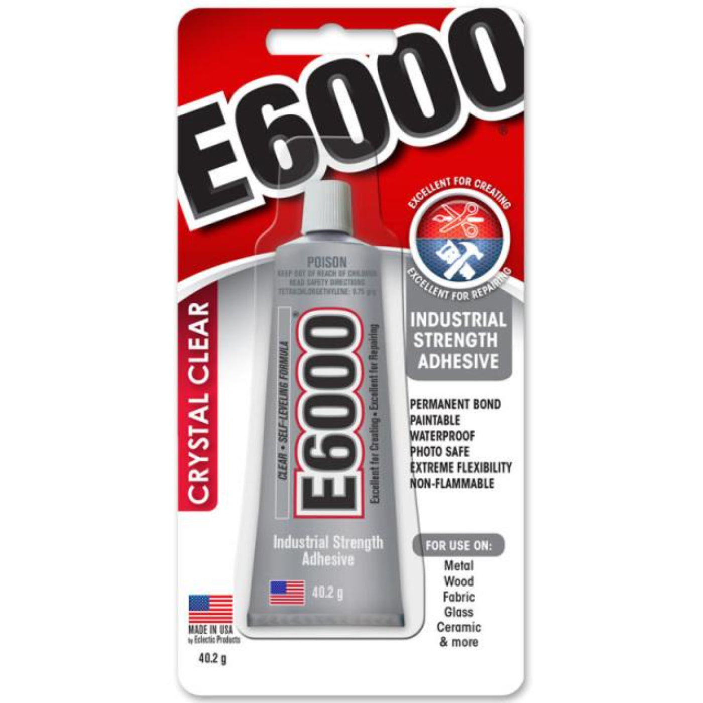 E6000 Clear Adhesive Industrial Strength - 40.2g 1oz 29.5ml (road freight only, no international orders)