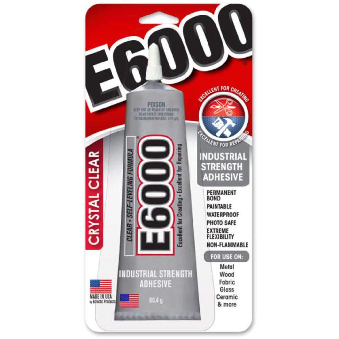 E6000 Clear Adhesive Industrial Strength - 80.4g 2oz (road freight only, no international orders)