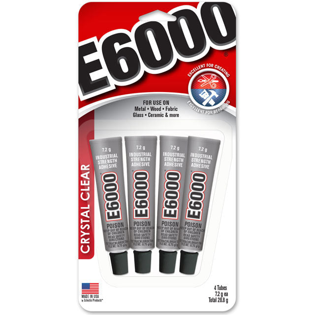 4 Pack E6000 Clear Adhesive  - 0.18oz/7.2g (road freight only, no international orders)