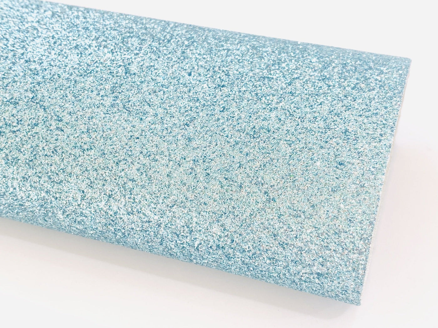 Pale Aqua Fine Glitter Leatherette Roll - 30 x 137cm