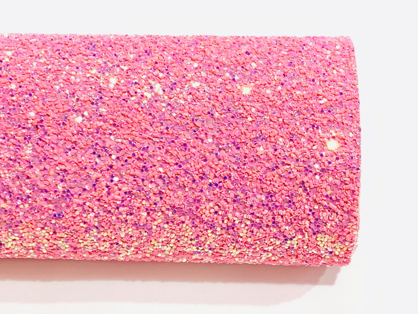 Bright Coral Iridescent Chunky Glitter Fabric Sheets