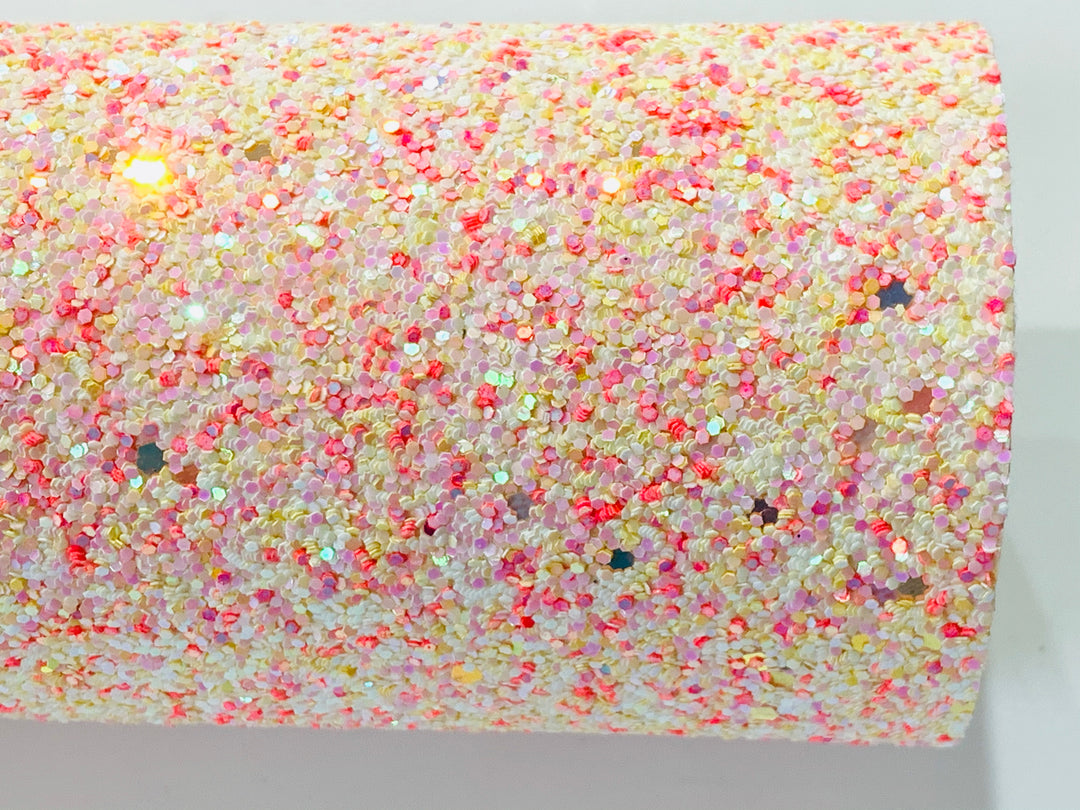 Pink Sprinkles Chunky Glitter Fabric Sheet