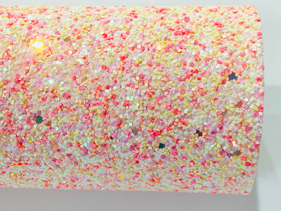 Pink Sprinkles Chunky Glitter Fabric Sheet