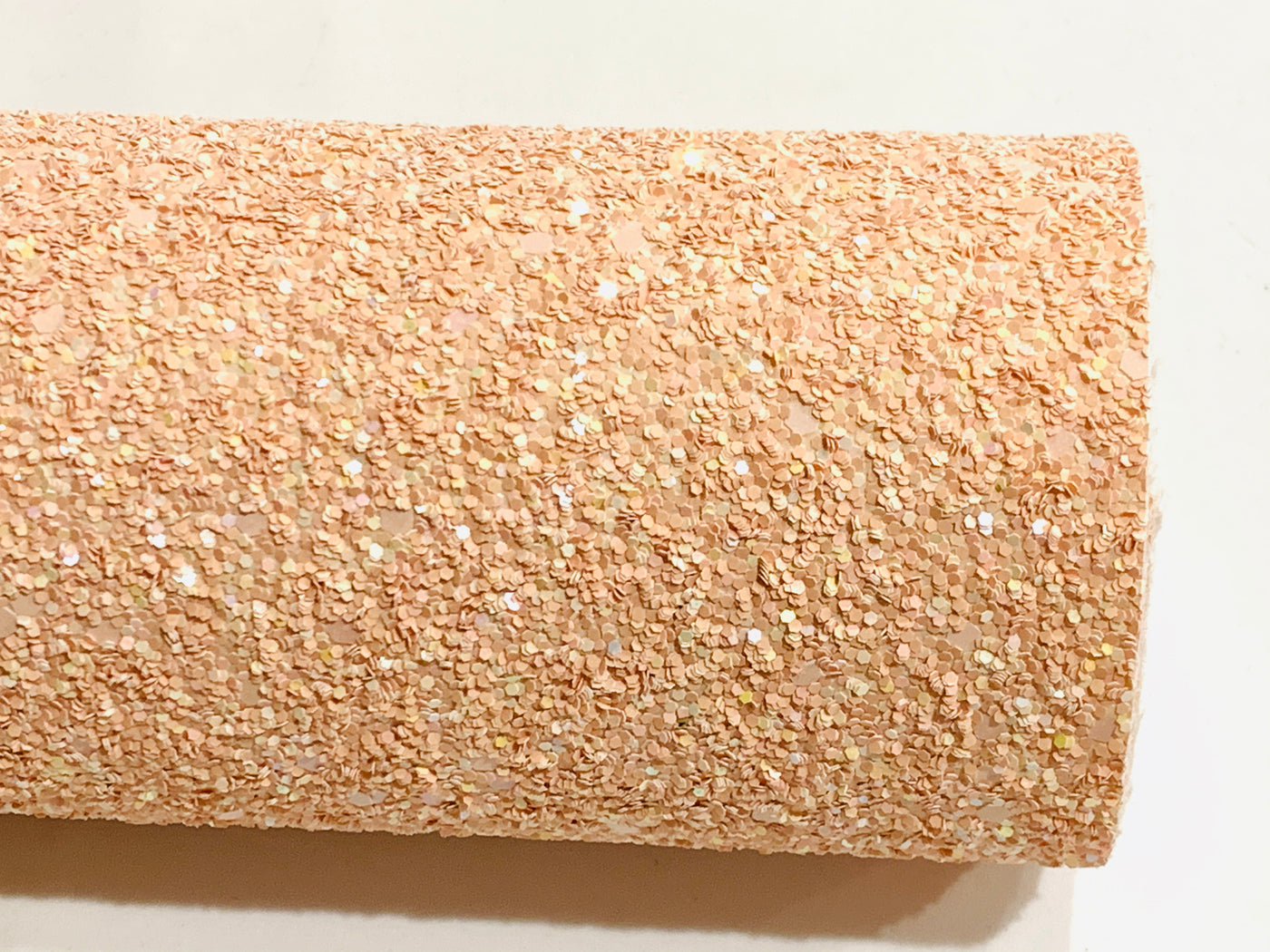 Peach Chunky Glitter Canvas fabric sheet