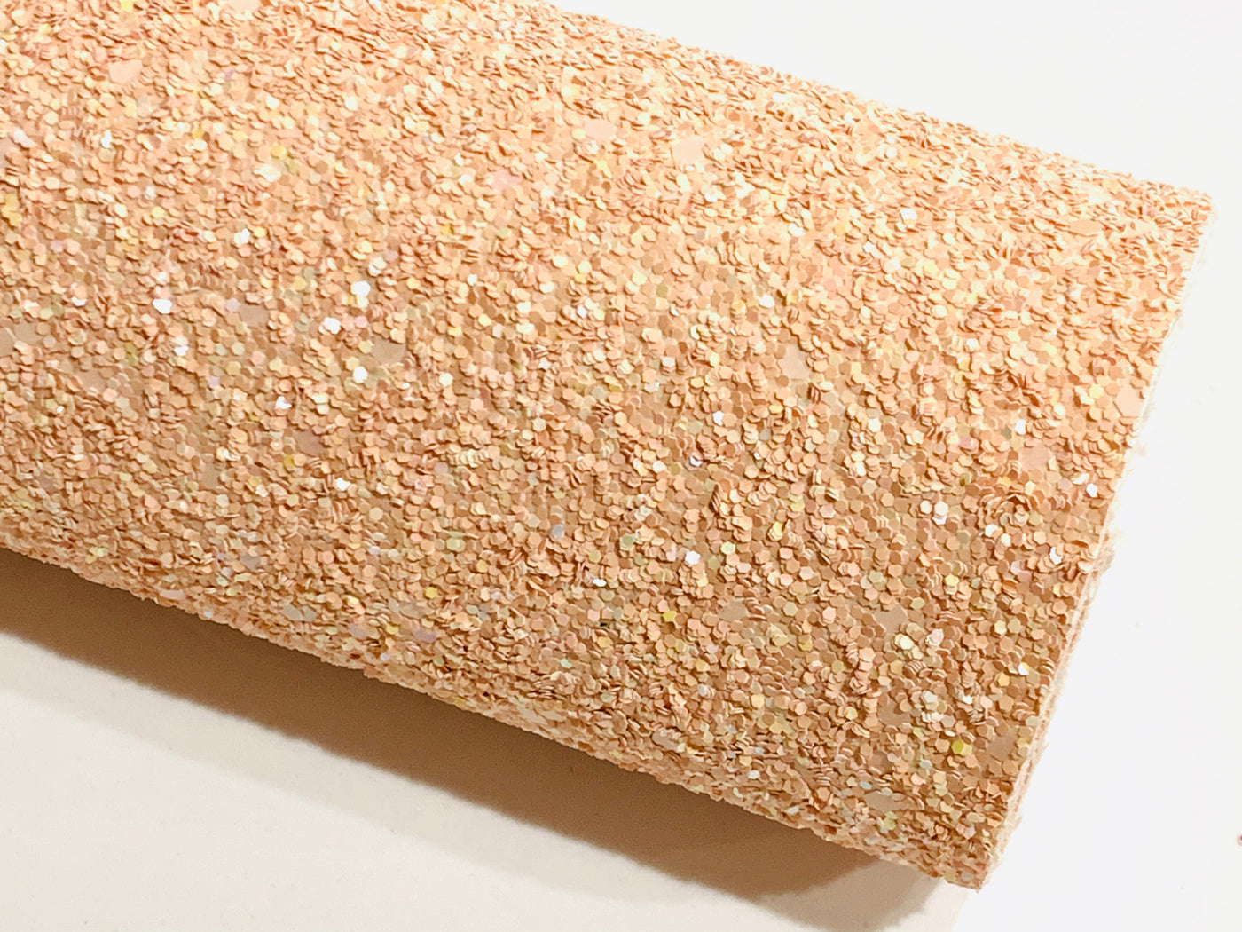 Peach Chunky Glitter Canvas fabric sheet