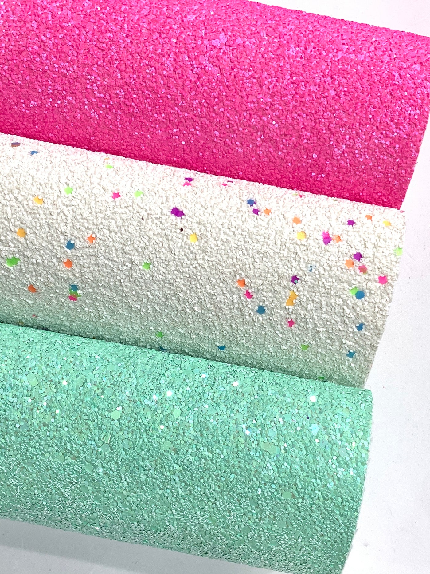Minty Mint Chunky Glitter Canvas fabric sheet