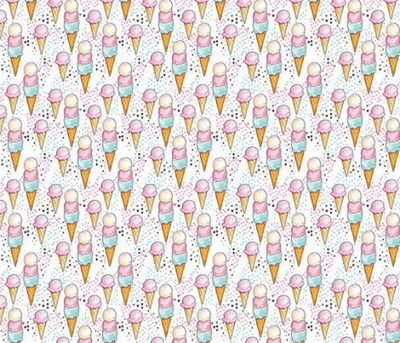 Ice creams Felt Backed Fabric Sheet