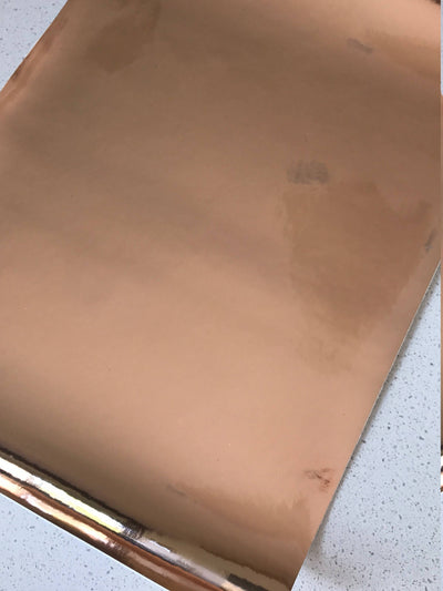 Rose Gold Mirrored Leatherette 0.8mm Thickness Mirror Rose Gold Glossy Leather
