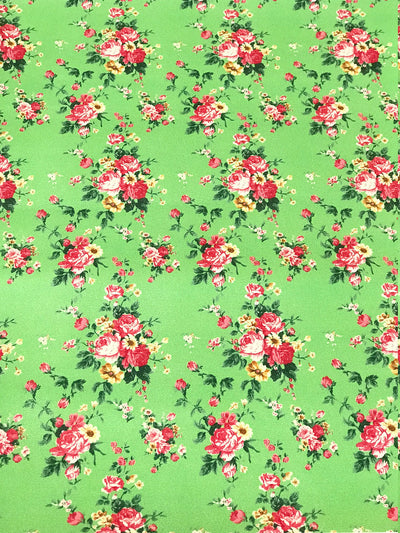 Pink Floral Roses in Green Soft Leatherette 0.9 mm Thick Floral PU Leather A4 Sheet 210 x 297mm Floral Leather Bows Floral Leather Headbands