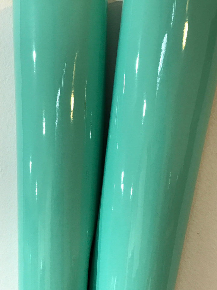 Mint Patent Leather A4 Sheet Glossy Smooth PU Leatherette