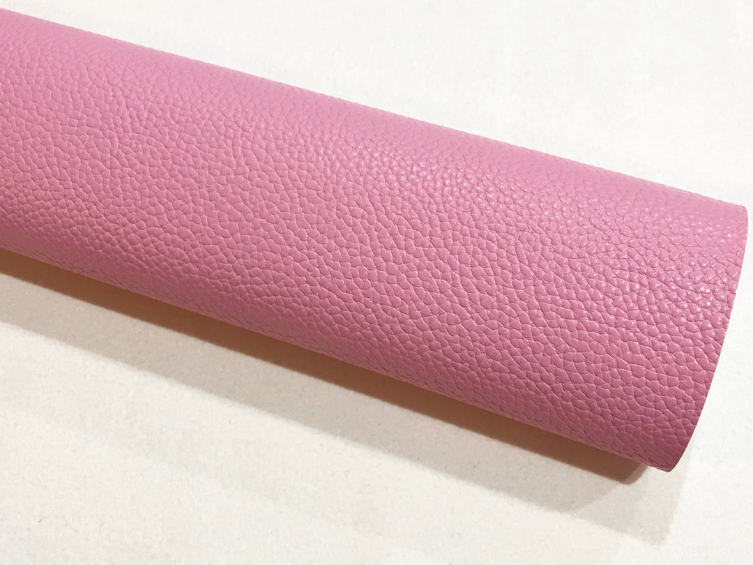 Candy Pink Thick 1.2mm Litchi Print Leatherette