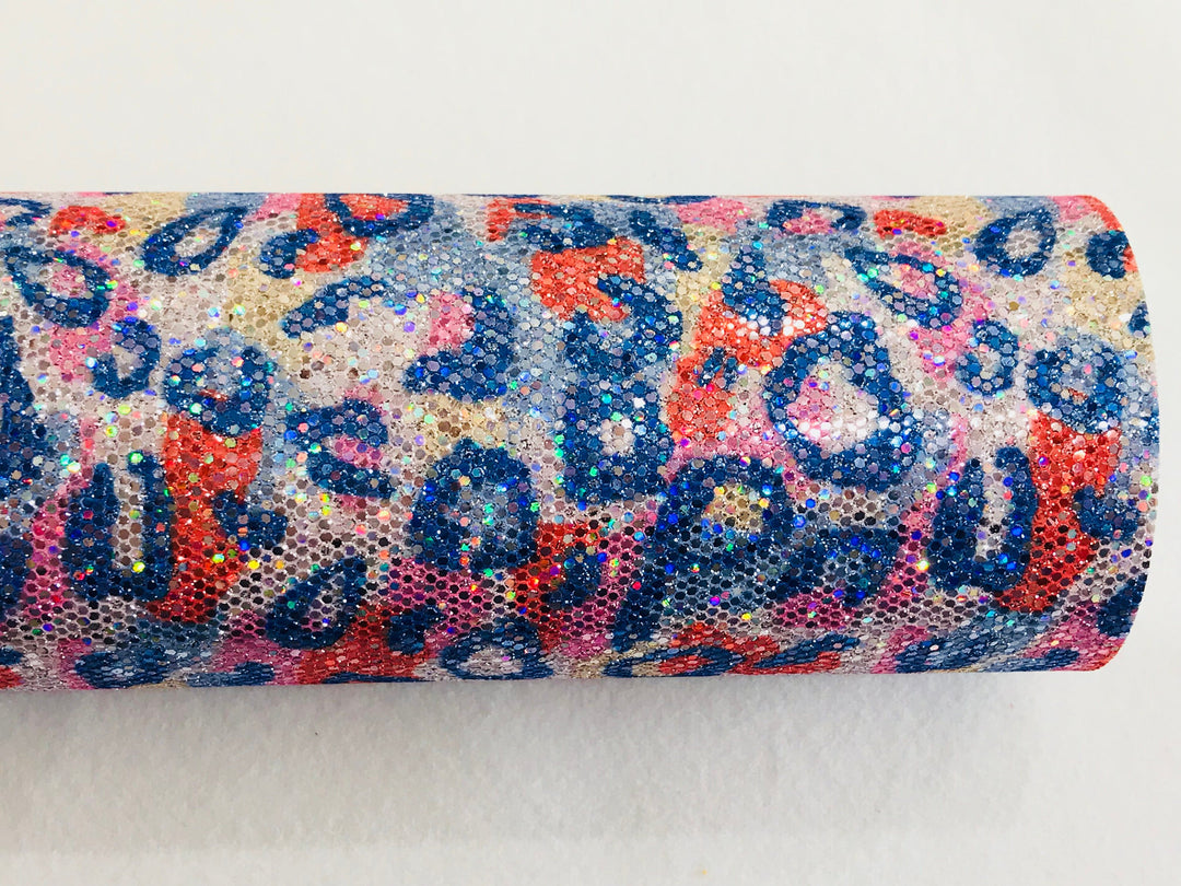 Feuille de tissu à paillettes Brainbow imprimé léopard Disco
