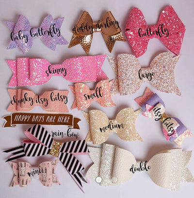 Plastic Hair Bow Templates ~ Glitter Glitter on the Wall Bow Templates ~ Trace and Cut
