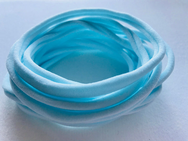 Bandeaux en nylon BABY BLUE, bandes en nylon doux, bandeaux pour bébés, arcs de bricolage, fournitures d’arc de cheveux, fournitures de bricolage, taille unique pour la plupart des bandeaux