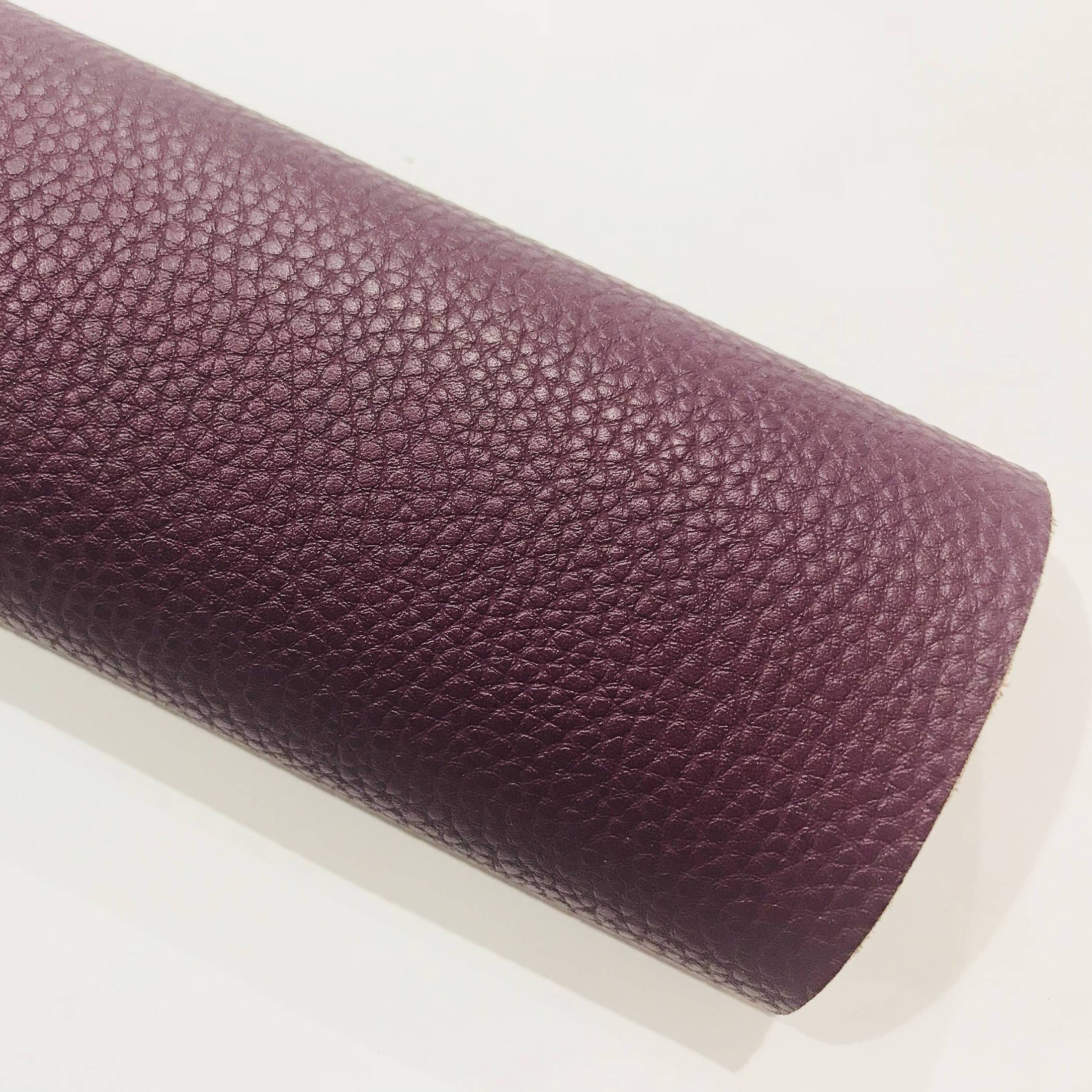 Plum Faux Leatherette Fabric Sheet - 1.0mm Litchi Print Leatherette ...