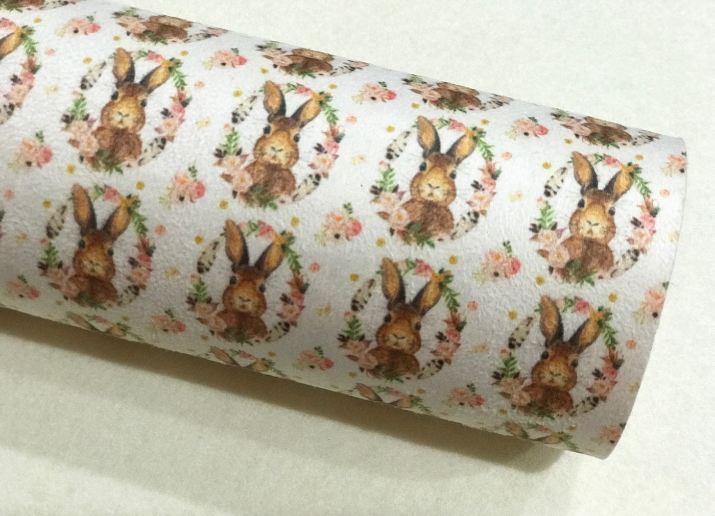 Some Bunny Loves Me 1" Faux Suede Wool Felt backed Fabric Sheets  - Made to Order / Pre Order