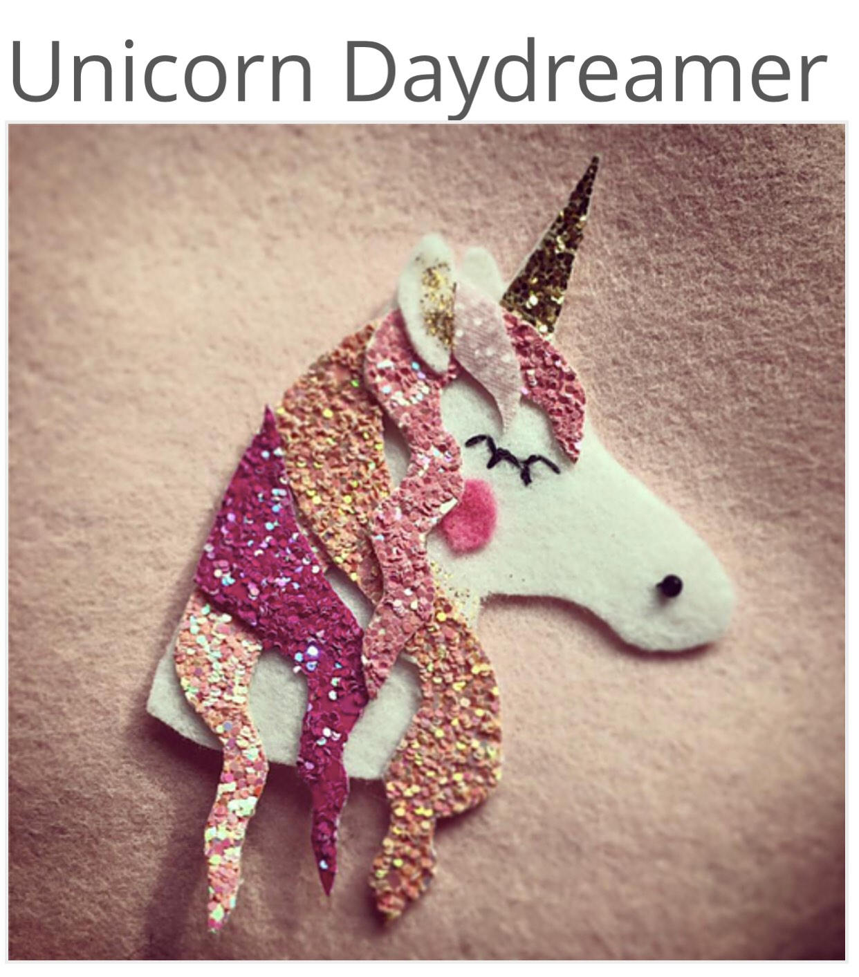 Unicorn Daydreamer Glitter Plastic Template