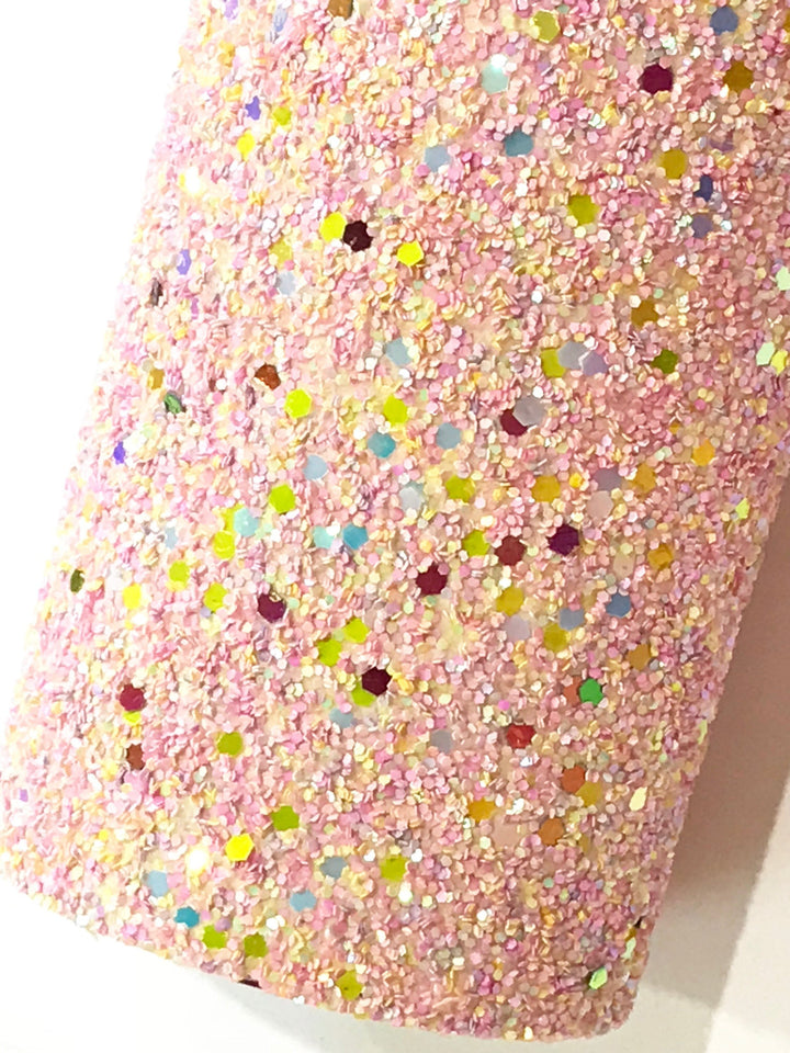 Strawberry Sundae Multicolour Chunky Glitter Fabric