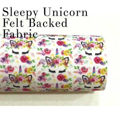 Sleepy Unicorns Merino Wool Felt Backed - Mini 1"